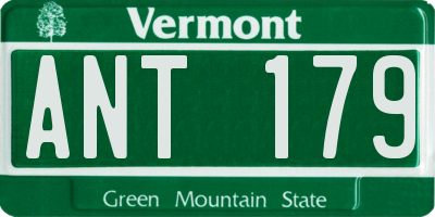 VT license plate ANT179