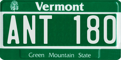 VT license plate ANT180