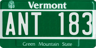 VT license plate ANT183