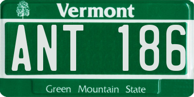 VT license plate ANT186