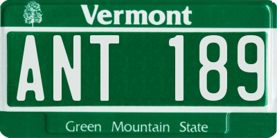 VT license plate ANT189