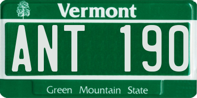 VT license plate ANT190