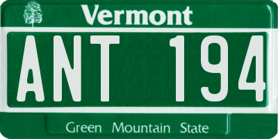 VT license plate ANT194