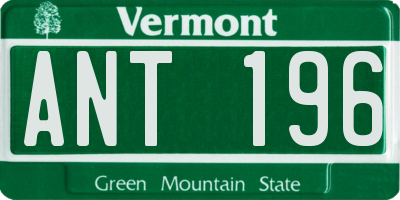 VT license plate ANT196