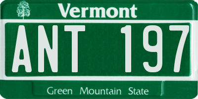 VT license plate ANT197