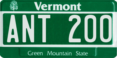 VT license plate ANT200