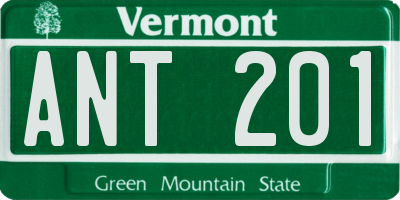 VT license plate ANT201