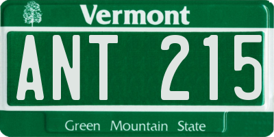 VT license plate ANT215