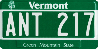 VT license plate ANT217
