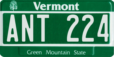 VT license plate ANT224