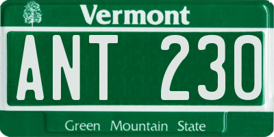 VT license plate ANT230