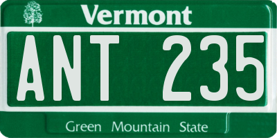 VT license plate ANT235