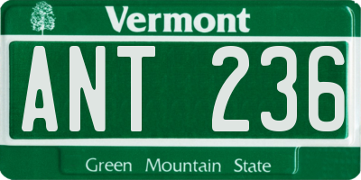 VT license plate ANT236