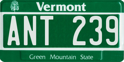VT license plate ANT239