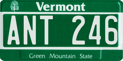 VT license plate ANT246