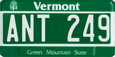 VT license plate ANT249
