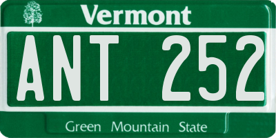 VT license plate ANT252