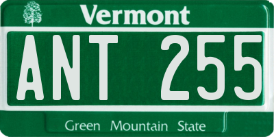 VT license plate ANT255