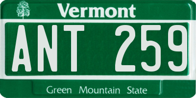VT license plate ANT259