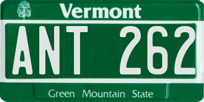 VT license plate ANT262