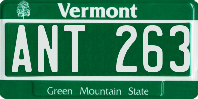 VT license plate ANT263
