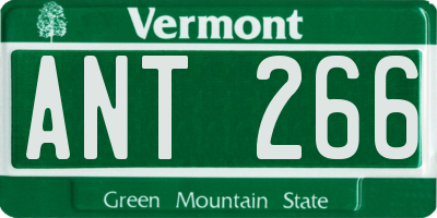 VT license plate ANT266