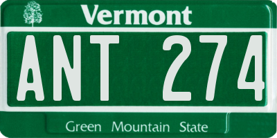 VT license plate ANT274