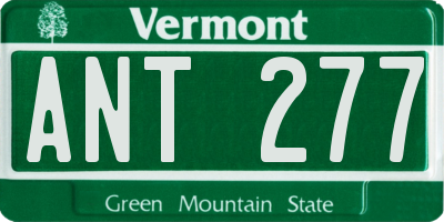 VT license plate ANT277