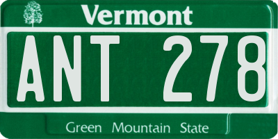 VT license plate ANT278