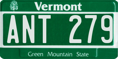 VT license plate ANT279