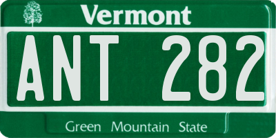 VT license plate ANT282