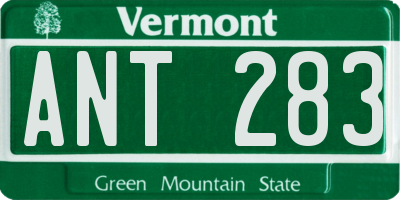 VT license plate ANT283