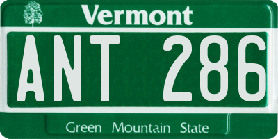 VT license plate ANT286