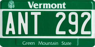 VT license plate ANT292
