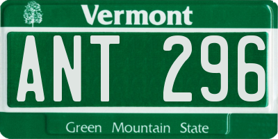 VT license plate ANT296