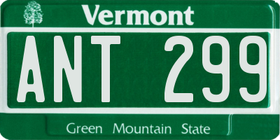 VT license plate ANT299