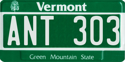 VT license plate ANT303