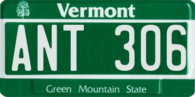 VT license plate ANT306