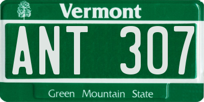 VT license plate ANT307