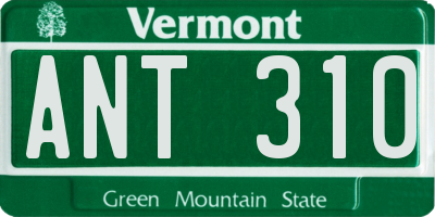 VT license plate ANT310