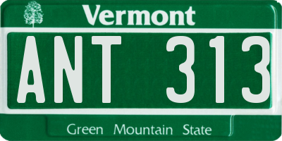 VT license plate ANT313