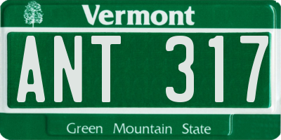 VT license plate ANT317