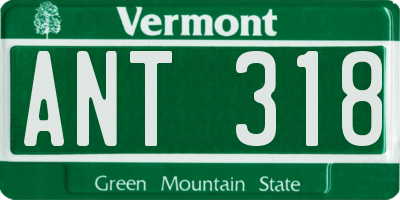 VT license plate ANT318