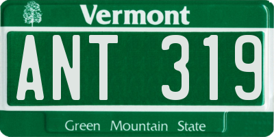 VT license plate ANT319