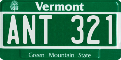 VT license plate ANT321