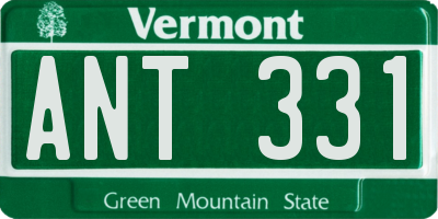 VT license plate ANT331