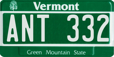 VT license plate ANT332