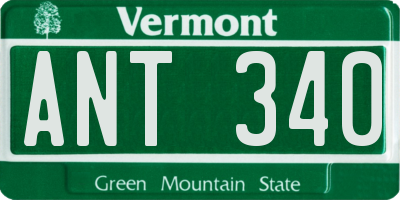 VT license plate ANT340