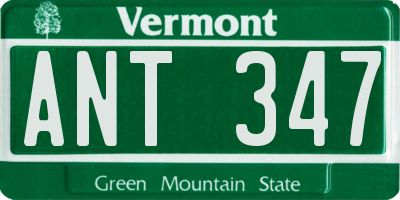 VT license plate ANT347