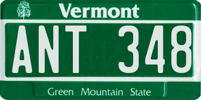 VT license plate ANT348
